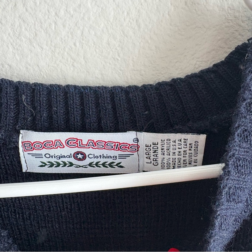 Boca Classics Navy Knit American Flag Sweater - Picture 3 of 5